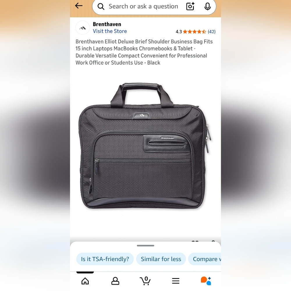 Brenthaven Elliot Deluxe Brief Shoulder Business Bag Fits 15 inch Laptops Macb..